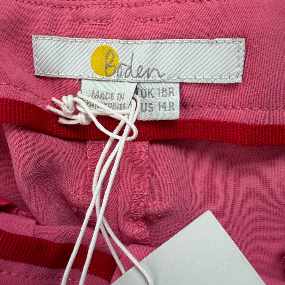 NWT Boden Pink  coral High-Waist Paperbag Ankle Trousers - Picture 4 of 9